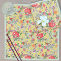 hand block print napkin set 6 bird yellow cotton artisan The Shop India India
