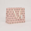 hand block print gift bags medium blush recycled cotton paper Paper Mirchi India
