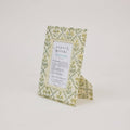 hand block print picture frame 4x6 floral lattice buttercream recycled cotton paper India