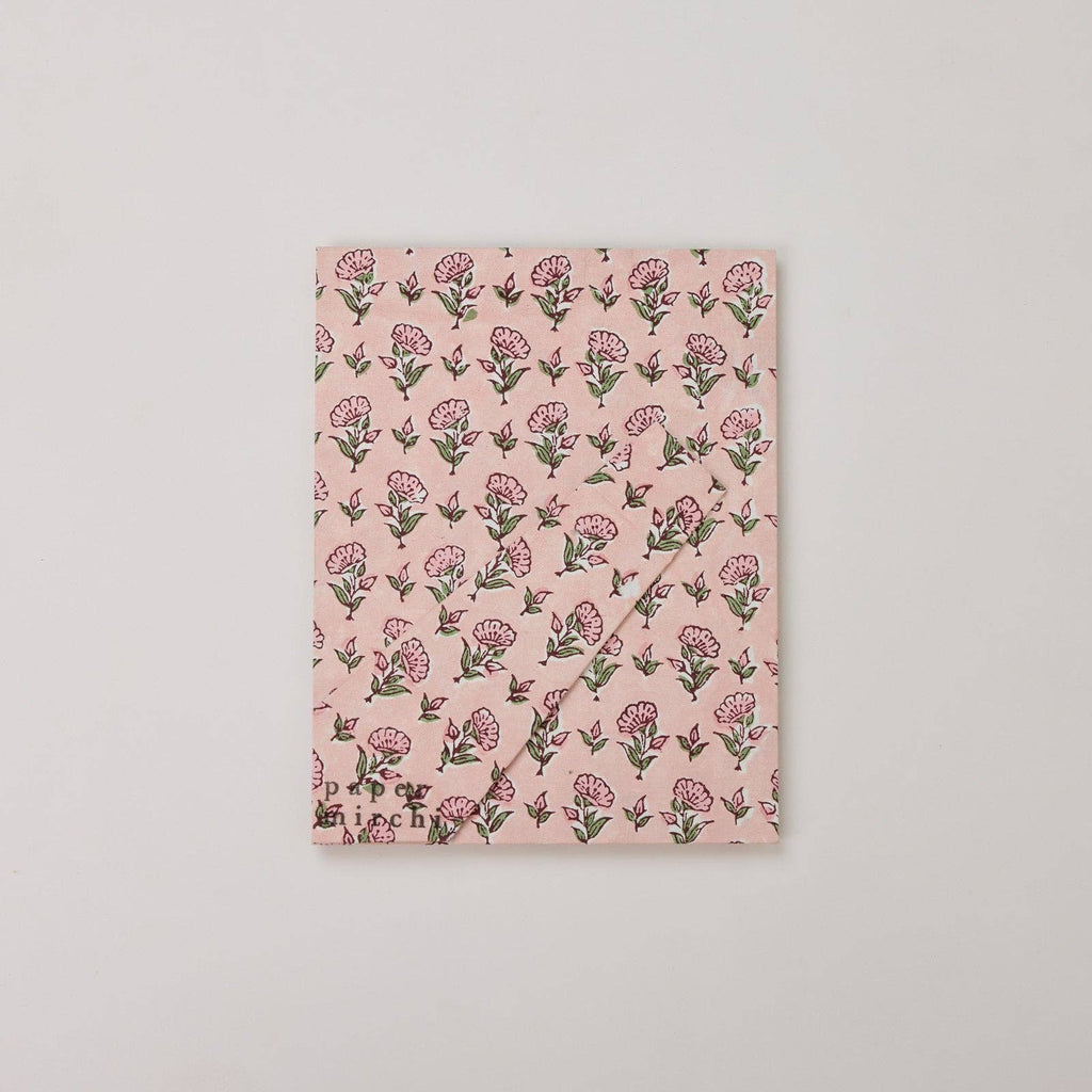 hand block print picture frame 4x6 ditsy floral blush recycled cotton paper India
