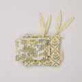 hand block print zipped pouch set organic cotton floral buttercream India Paper Mirchi