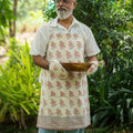 hand block print apron indian rose canvas artisan The Shop India India kitchen
