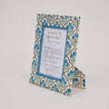 hand block print picture frame 5x7 trellis indigo recycled cotton paper India