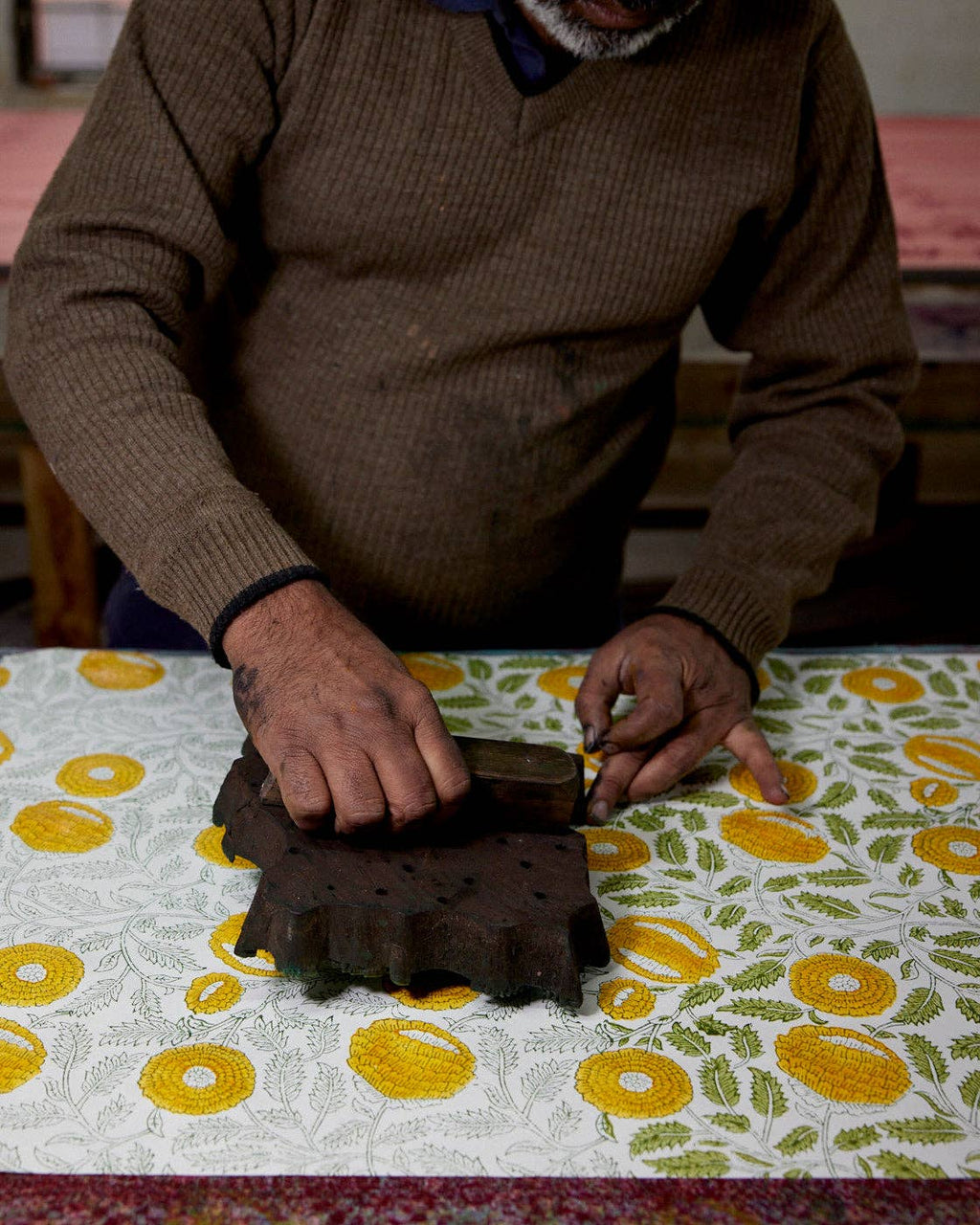 hand block print gift bags small sunshine recycled cotton paper Paper Mirchi India